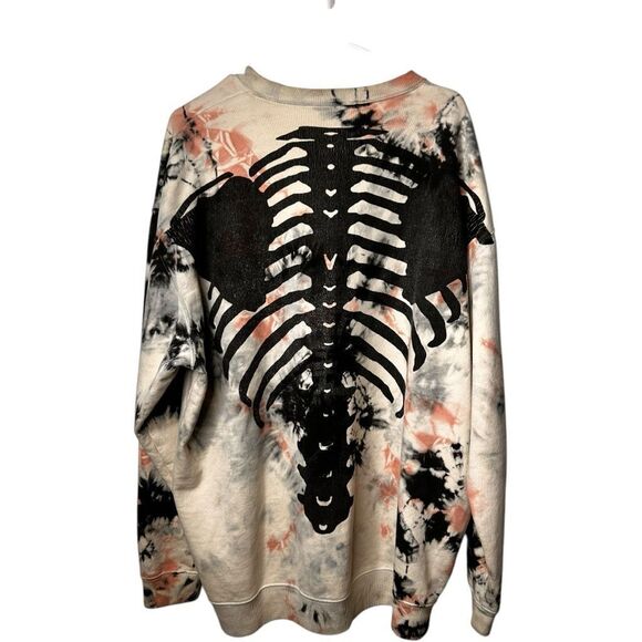 Kapital Kountry Japan Tye Dye Skeleton Crewneck Sweater Men's Size XXL Goth